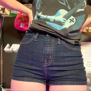 high waisted jean shorts!